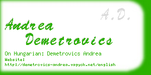 andrea demetrovics business card